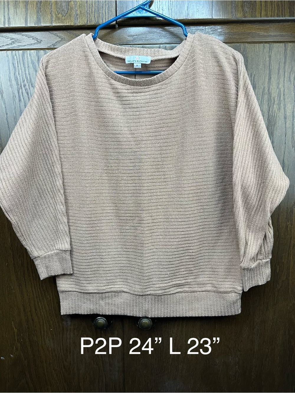 Neutral Ribbed Crewneck Sweater - Pale Taupe